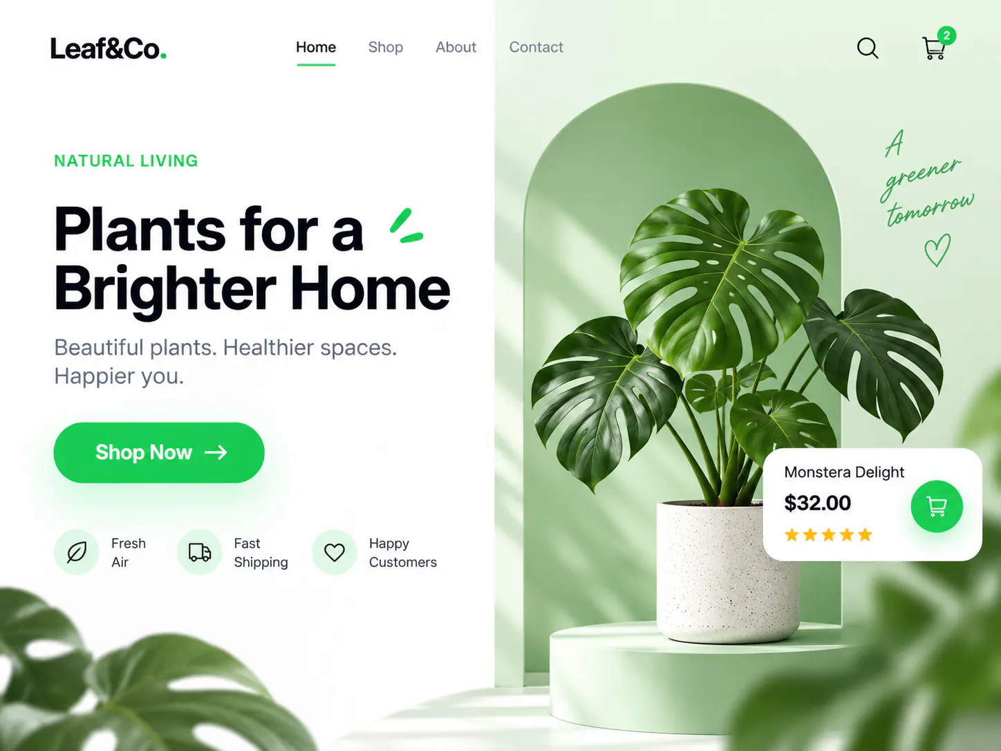 Leaf and Co. ecommerce website design